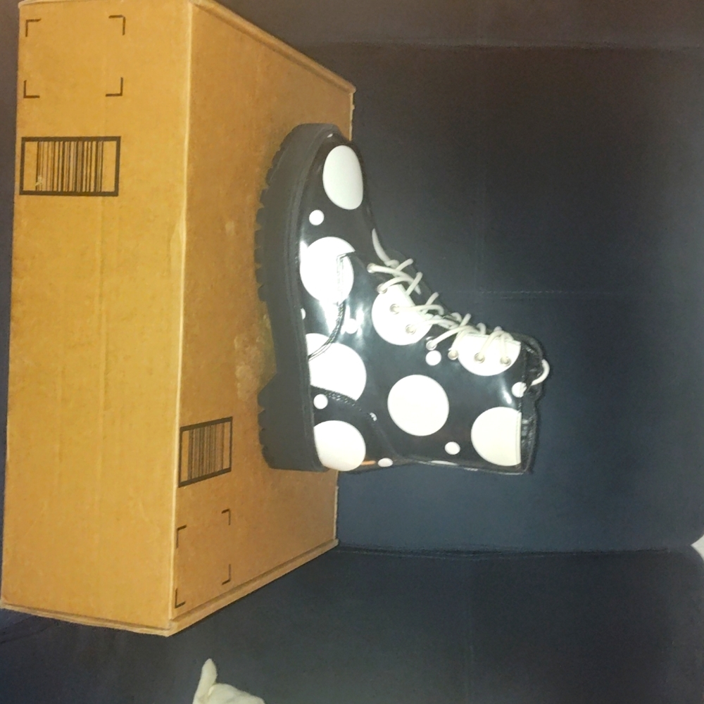 Polka dot Platform boots